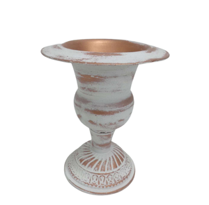 <b>Table</b> Top Decorative Set of 2 Iron Flower Vase White W/<b>Copper</b> Antique Luxury Style Nordic Flower Vase For Home Decoration - Product Image 2