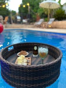 NEW DESIGN FLOATING SERVING <b>TRAY</b> SWIMMING POOL DELUXE <b>PLASTIC</b> RATTAN FLOATING <b>TRAY</b> LOW PRICE HOTEL BREAKFAST - Product Image 6