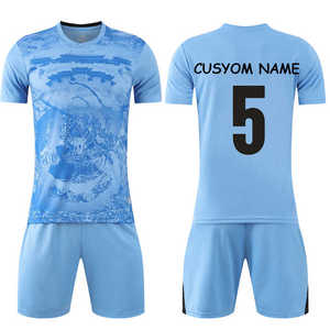 Men's Custom Logo Soccer Uniform Breathable Quick Dry Polyester <b>Fabric</b> Football Jersey Shorts Wholesale Sportswear - Product Image 1