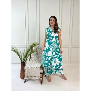 Kurti de Algodón de Lujo sin Mangas, Atuendo Tradicional para Mujer, para Bodas, Recepciones y Celebraciones - Product Image 1