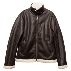 Chaqueta de Piel de Oveja y Forro de Lana, Resistente al Viento, Transpirable, Abrigo de Invierno Cálido con Forro de Algodón, Estilo Formal - Product Image 1