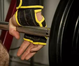 Custom Logo Fitness Gloves with <b>Wrist</b> Wrap Strap Leather Weight Lifting Grip for Gym Workout and <b>Power</b> Training - Product Image 6