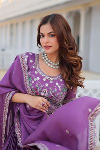 2024 Summer Pure Chinon Girls' Casual Party Lehenga Choli Festival Embroidery Sequence Work Woven Print Product Code Ram - Product Image 2