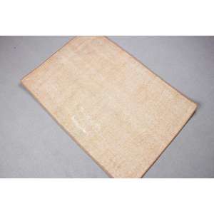 Petit tapis turc vintage 2,2x3,3 pieds, tapis en laine patchwork marron beige - Product Image 2