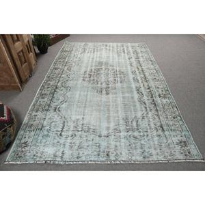 Alfombra Turca Grande de 5.9x9.4 pies (181x285 cm), Alfombra Persa Azul Vintage - Product Image 1