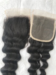 Pelo Remy brasileño malayo sin procesar, ondulado profundo, 4x4, 18 pulgadas, cabello Virgen sin procesar - Product Image 5