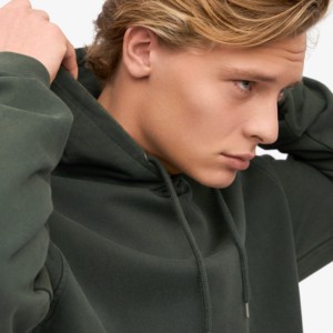 Sudadera con capucha personalizada al por mayor con logotipo impreso para hombre, forro polar grueso, ropa de calle a la moda, jersey liso, sudaderas con capucha informales de gran tamaño para hombre - Product Image 4