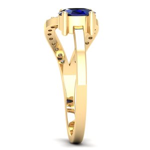 REYES, nuevo diseño, anillo de compromiso de moissanita en plata de ley 925, piedras preciosas de zafiro azul, joyería fina para mujer - Product Image 3