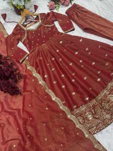 Hermoso Salwar Kameez para Mujer, Completamente Cosido, Tradicional, de Secado Rápido, Estilo Indio de Alta Calidad, con Lentejuelas Bordadas para Fiesta - Product Image 3