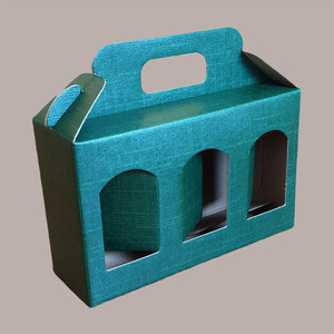 10 pièces boîte en carton de soie verte 190x60H120mm matériau recyclé pour 3 pots de sauces crèmes huile de vernis à ongles ou cils - Product Image 4