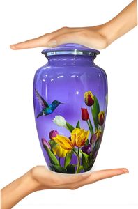 Adult Purple Hummingbird Cremation Urn Human Ashes Adult <b>Memorial</b> urn Burial Funeral Cremation Urns 200 Cubic Inches Large - Product Image 4