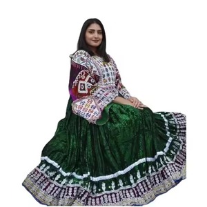 Thủ công 2025 afghani kuchi lễ hội ăn mặc cho phụ nữ cổ điển truyền thống thêu ren dài ăn mặc phản ánh pashtun phong cách - Product Image 2