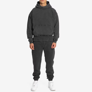 Sudaderas con capucha de hombro caído para hombre, ropa informal de calidad superior para invierno, estilo de tendencia, precio ajustable, teñido liso - Product Image 2