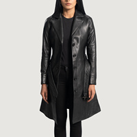 Abrigo de Cuero de Piel de Oveja Auténtica para Mujer, Diseño de Moda Otoño Invierno, Cuello Camisero, Cierre de Cremallera y Botones, Secado Rápido