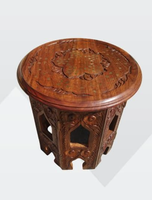 Vente en gros Table basse d'appoint moderne en bois de manguier avec design sculpté à la main pour le salon Table de chevet à montage facile