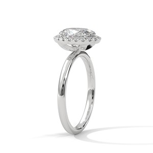 2.0ct Oval Cut CZ Halo <b>Solitaire</b> <b>Ring</b> 925 Sterling <b>Silver</b> Engagement Band - Product Image 4