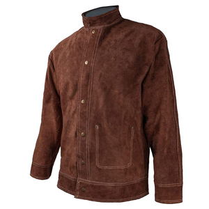 OEM Flame Resistant Safety Protective Work Coat Unisex FR <b>Welding</b> Jacket OEM & ODM Service Original Cow Leather Fire Safetywear - Product Image 2