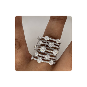 แหวนทอง14kt ดีไซน์เนอร์พร้อมเพชรห้องแล็บผู้ผลิตขายส่งอินเดียสำหรับงานปาร์ตี้เครื่องประดับได้รับการรับรองสำหรับวันครบรอบ - Product Image 5