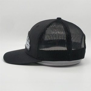 Casquette Trucker en Maille Noire avec Logo Montagne sur le Panneau Avant, Six Panneaux, Réglable, Unisexe, pour Activités de Plein Air, Fabricant Vietnamien - Product Image 3