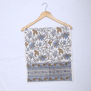 Modern Floral Hand Block Printed Customizable Cotton Table Runner Linen for Home & Hotel Use Durable Housewarming Decor - Product Image 1