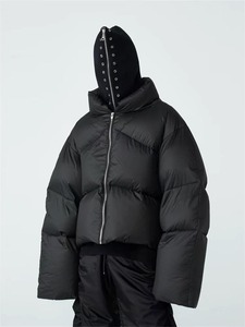 2025 personnalisé en gros hommes de haute qualité hiver Bomber veste toile broderie OEM col montant bouffant Polyester manches avant - Product Image 3