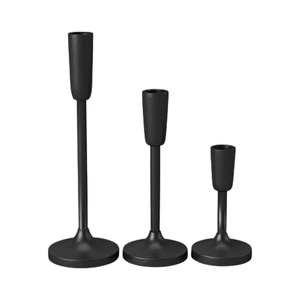 Ensemble de 2 bougeoirs design en chaîne Bougeoirs en métal uniques, finition noire faite à la main, éclairage décoratif pour la maison et le bureau - Product Image 4