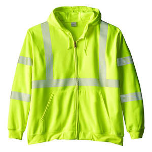 Sweat-shirt de travail à capuche haute visibilité, best-seller, avec fermeture éclair, bas noir, taille extra large, vert, sécurité au travail, OEM - Product Image 5