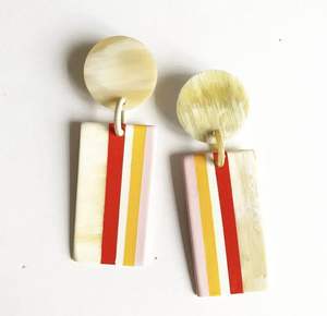 Pendientes de cuerno de Búfalo con estilo HF para mujer, joyería para fiesta de boda con tema de animales, oreja de resina caliente, artesanías naturales - Product Image 4