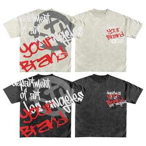 Impression DTG personnalisée T-shirt délavé à l'acide coupe ample 100% coton T-shirt surdimensionné à manches courtes pour les fabricants de vêtements - Product Image 1