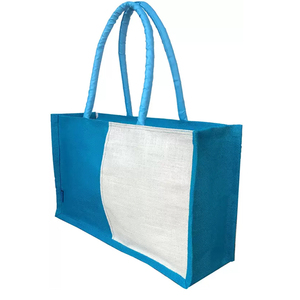 Bolsa de Yute Ecológica Personalizada con Asas de Cuero Genuino, Bolsa de Compras Espaciosa y Versátil para Realzar el Estilo - Product Image 1
