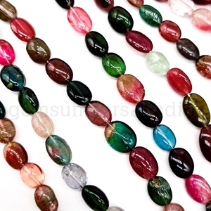 Natural Multi <b>Tourmaline</b> Smooth Oval Shape Beads 4*6MM Plain <b>Tourmaline</b> Beads for DIY Making Jewelry Wholesaler Price - Product Image 4