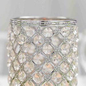 Elegante candelabro de luz en T de plata con cuentas de cristal de gran tamaño Ideal para la decoración de Navidad y sala de estar - Product Image 2