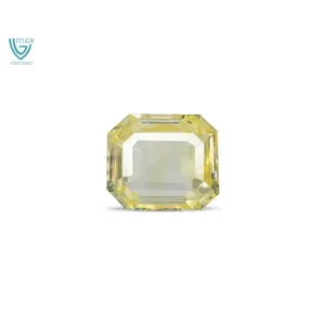 Zafiro Amarillo Natural de 10.12 Quilates (Pukhraj), Corte Esmeralda Facetado, Piedra Suelta, Color Peridoto, Material de Alejandrita y Aguamarina - Product Image 1