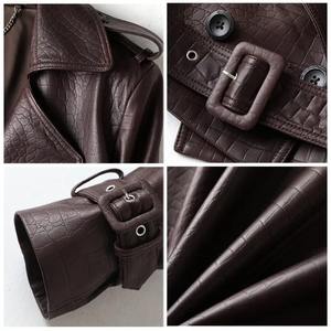 Chaqueta de Cuero Unisex Marrón Oscuro, Estilo Motero Corto, Cierre de Cremallera, Invierno, Piel de Vaca, Impermeable, Cortavientos - Product Image 4