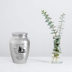 Urnes de chasse au cerf personnalisées en acier inoxydable urne décorative gravée de taille personnalisée pour adultes cendres humaines argent - Product Image 6