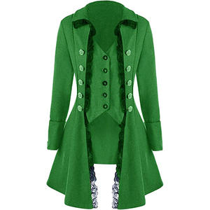 <span class=keywords><strong>Chaqueta</strong></span> de frac gótica victoriana para <span class=keywords><strong>mujer</strong></span> con ribete de encaje, abrigo de disfraz de <span class=keywords><strong>pirata</strong></span> medieval - Product Image 3