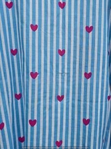 Blue Striped Cotton Robe with Pink Heart Print <b>Lightweight</b> Loungewear womens Summer <b>Dressing</b> <b>Gown</b> with Pockets - Product Image 3