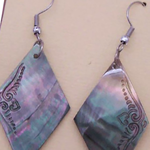 SEASHELL <b>JEWELRY</b> Stainless Steel Drop Earrings with Wajik Art Motif 25mm Size with Sea Shell <b>Inspiration</b> - Product Image 3