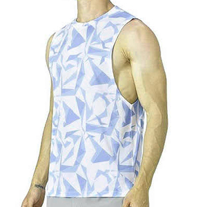Fit Sleeveless Spandex/Cotton Knitted <b>White</b> <b>Men's</b> O-Neck Premium <b>Tank</b> <b>Top</b> Breathable High Street Style Latest Design - Product Image 3