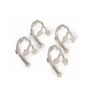 Lot de 4 ronds de serviette de forme irrégulière de qualité supérieure taille personnalisée anneau de tissu fini vintage arrivée chaude - Product Image 2