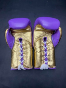 Guantes de boxeo hechos a mano de alta calidad No Boxing No Life Cuero de vaca genuino con impresión de logotipo Guantes de boxeo personalizados - Product Image 4