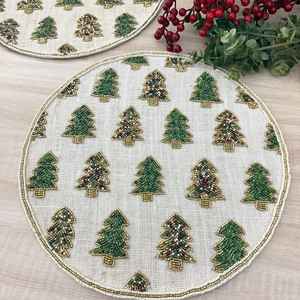 <b>Beaded</b> <b>Placemat</b> Handmade Round Charger for Luxury Dining & Holiday Decor Unique Piece Handmade <b>Beaded</b>, <b>Placemat</b>, Housewarming - Product Image 6