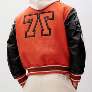 แจ็คเก็ตเลตเตอร์แมนฤดูหนาวแบบระบายอากาศได้ดี เป็นมิตรกับสิ่งแวดล้อม ขายดีที่สุด พร้อมปกตั้งและโลโก้ด้านหน้า ปรับแต่งได้สำหรับผู้ชาย - Product Image 2