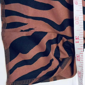Animal Print Yoga Set 2 Piece High Waist <b>Leggings</b> <b>With</b> <b>Pockets</b> Deep V Neck Racerback Crop Top Spandex Polyester Full Length - Product Image 6