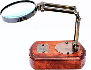 Loupe classique écologique avec poignée en métal pour la lecture, décoration de bureau, design antique, navigation professionnelle en extérieur - Product Image 1