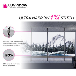 Puertas corredizas de vidrio de aluminio de gama alta Puertas corredizas exteriores modernas Marco Delgado Puertas corredizas de vidrio para patio trasero - Product Image 4