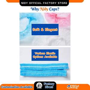 NIDY Bouffant Cap for <b>Baby</b> & Kids <b>Care</b> | Soft Disposable Non-Woven Hair Cover for Child Hygiene, Home, Play & Daily Use - Product Image 4