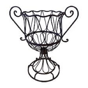 Urne de jardin Rustique Jardinière d'art de cour Support de conteneur avec conception de défilement Parfaite Jardinière sur pied en fer forgé pour intérieur/extérieur - Product Image 1