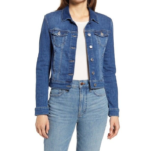 Vestes en jean skinny pour femmes avec logo et marque personnalisée veste en jean délavé à l'acide prix de gros veste en jean pour femmes - Product Image 5