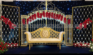 Paredes de velas de Escenario nocturno de recepción de boda en inglés, tamaño personalizado, Metal resistente duradero, mejor precio, Marcos traseros de velas de fábrica, Reino Unido - Product Image 2